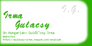 irma gulacsy business card